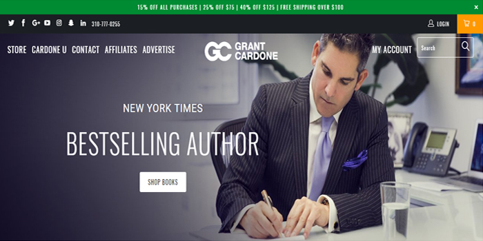 grant cardone internet marketing tips, picture of grant cardone homepage