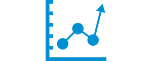 blue icon of growth chart